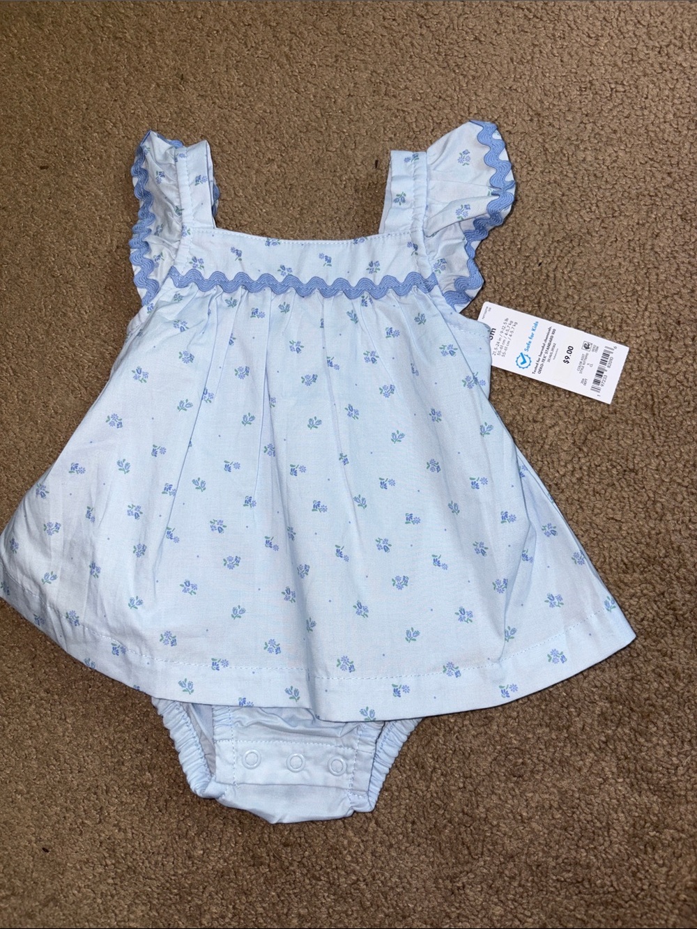 Carter's Light Blue Floral Sundress with Bloomers